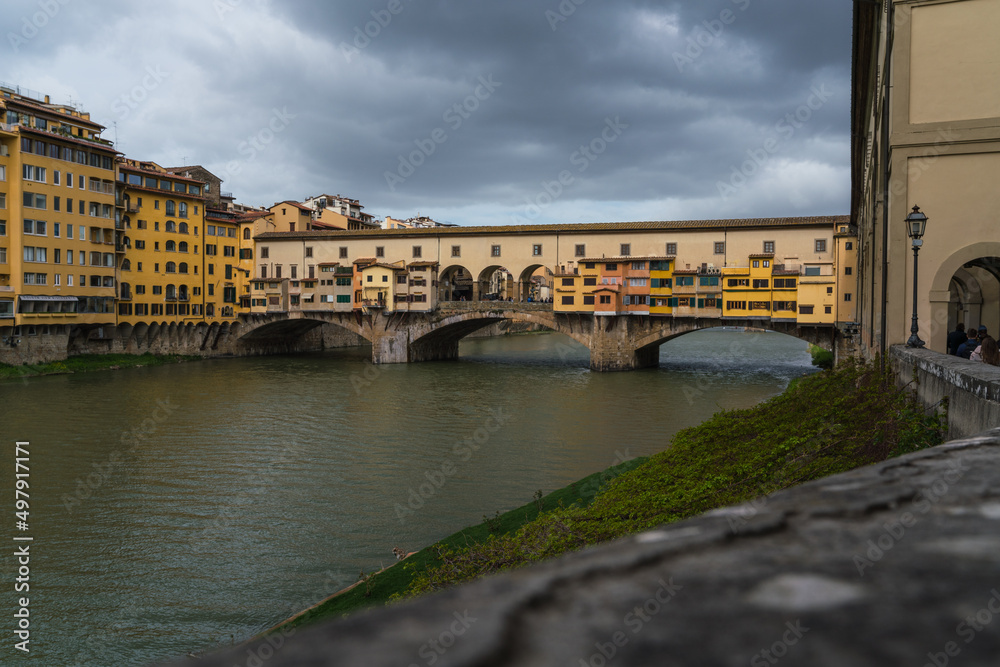 view of Ponte Vecchio in Florence Italy 