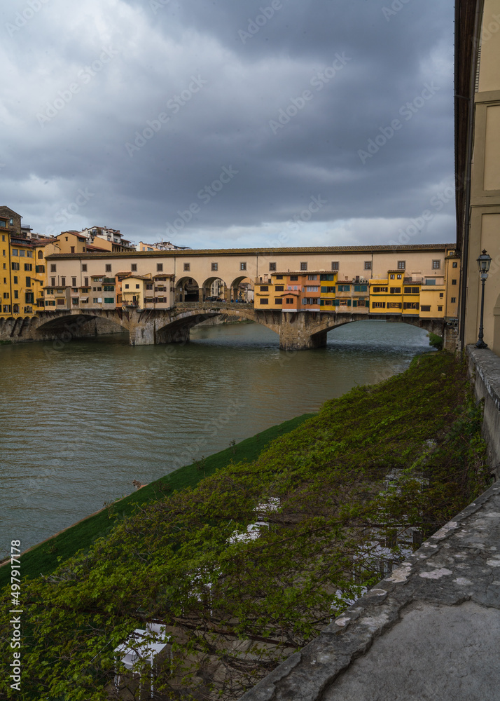 view of Ponte Vecchio in Florence Italy 