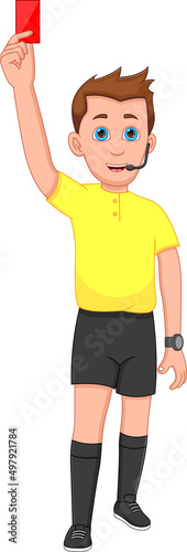 football referee with red card