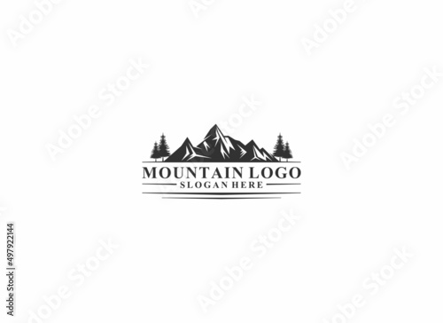 mountain logo template in white background