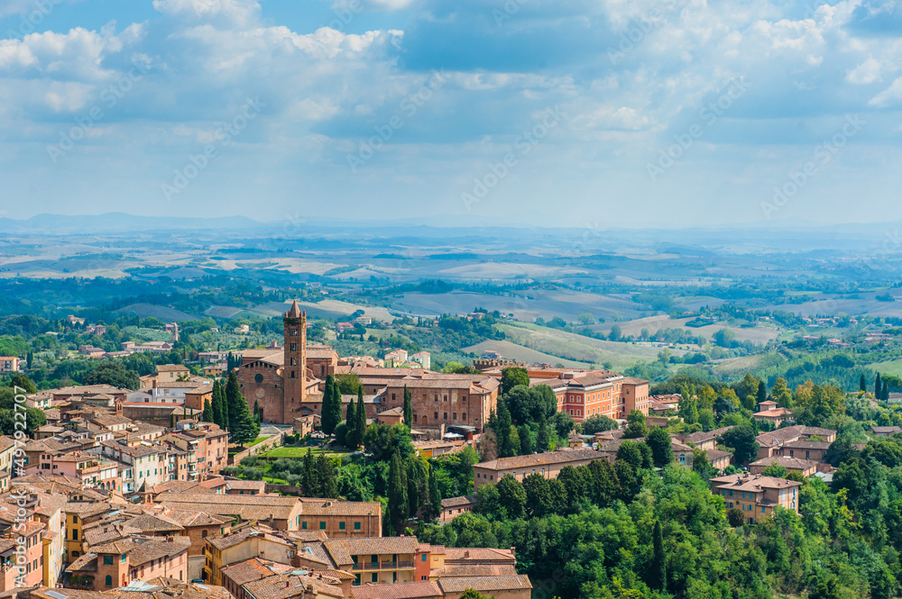 Siena. Image of ancient Italy city, view from the top