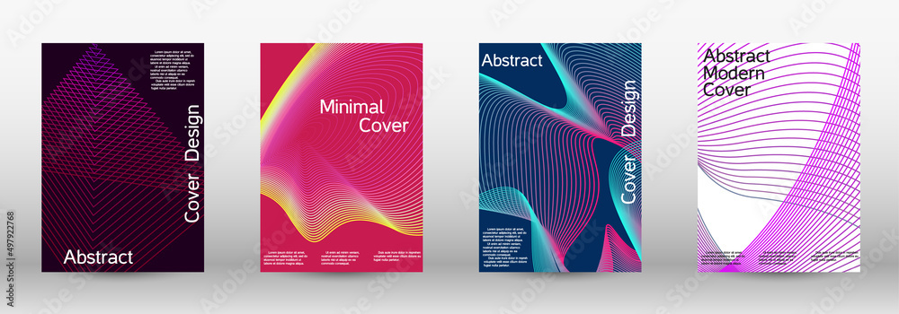 Artistic covers design. A set of modern abstract covers. Modern abstract background. Future futuristic template with abstract current forms for banner design, poster, booklet, report, magazine.