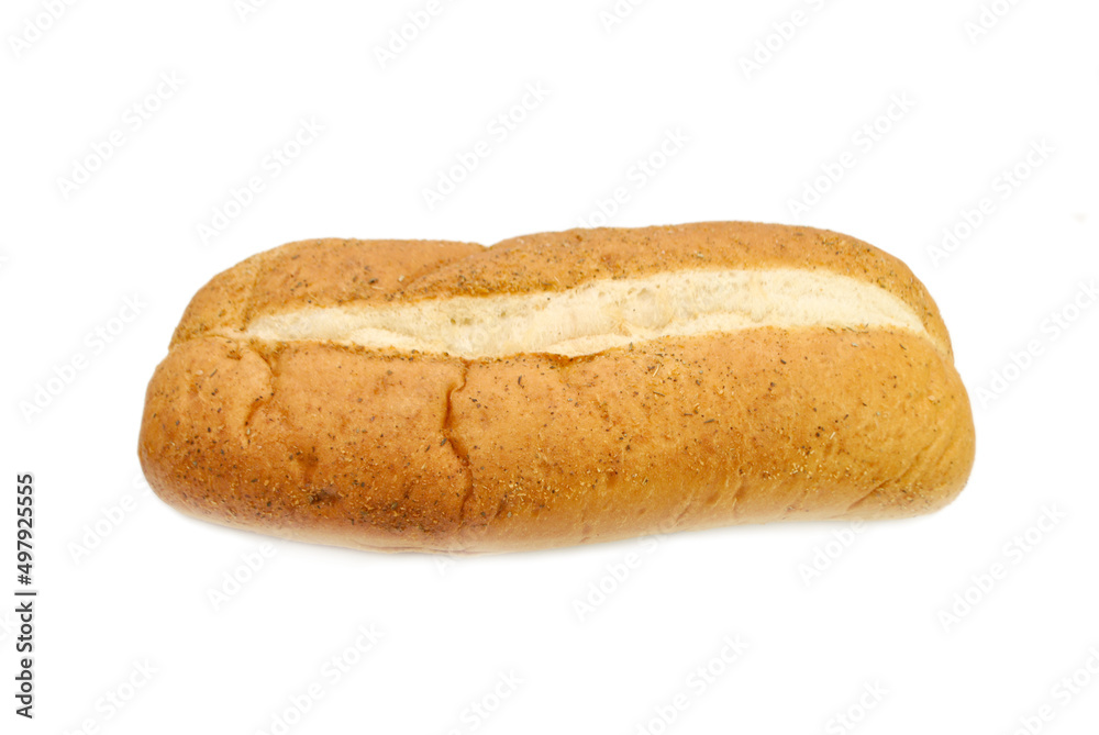 A Fresh Loaf of Herb Italian Bread on White
