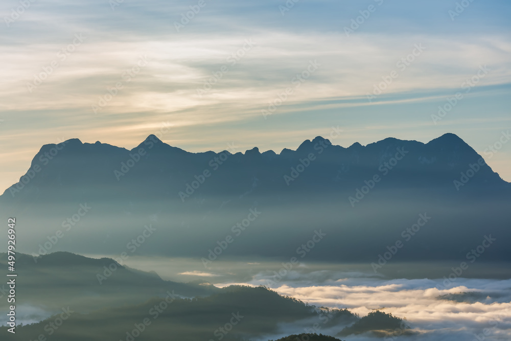 Beautiful landscape in the morning at Doi Luang Chiang Dao, Chiang Mai, Thailand Beautiful landscape in the morning at Doi Luang Chiang Dao, Chiang Mai, Thailand