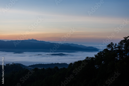 Beautiful landscape in the morning at Doi Luang Chiang Dao, Chiang Mai, Thailand