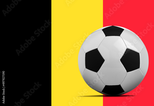 Soccer ball with Belgium national team flag.