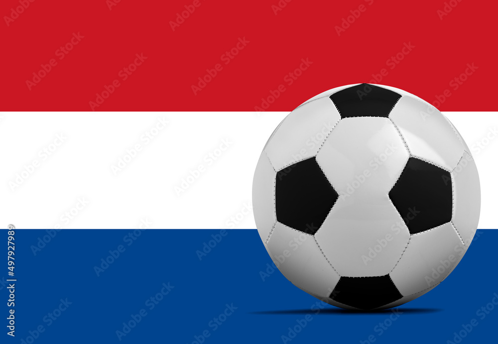 Soccer ball with Netherlands national team flag. Soccer ball with Netherlands national team flag.