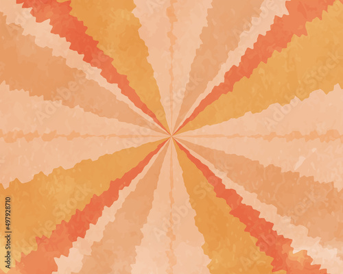 Cute sunburst back background illustration Orange Ver