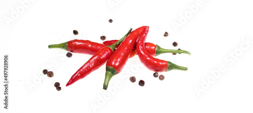 Chilli or naga morich isolated on a white background.