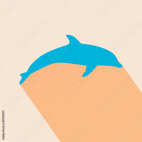 delfín, peces, animal, ilustración, vector, acuático, oceáno, mar, icono, silueta, naturaleza, símbolo, azul