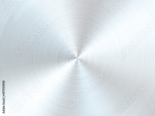 Purity Clean white silver steel metal metallic iron vinyl record circular pattern texture background. 
