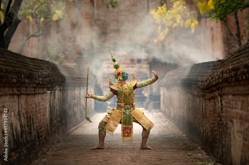 Khon, Is a classical Thai dance in a mask in the Ramayana literature, and this is the main character of the story photo