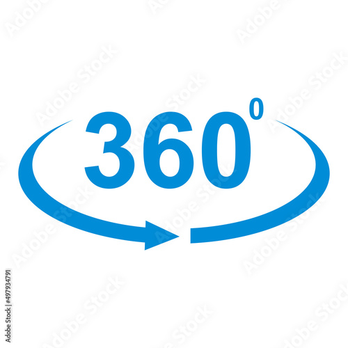 360 degree view vector icon on white background