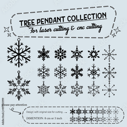 tree pendant collection for laser cutting