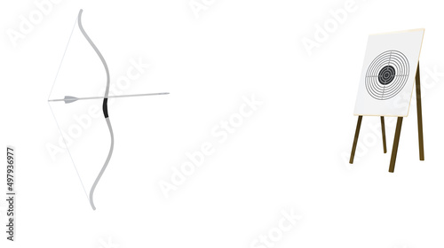 Grey  bow and arrow. vector