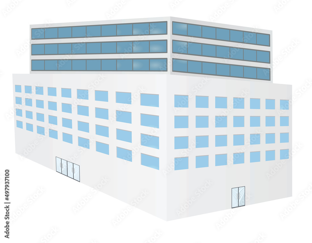 White business building. vector illustration White business building. vector illustration