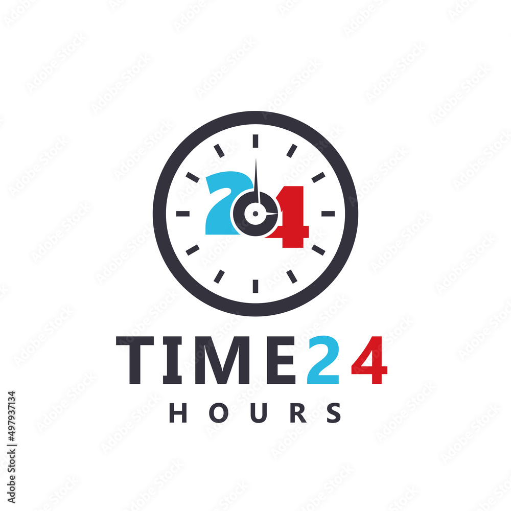 24-hour service clock icon with hour scale logo. Vector illustration. 24-hour service clock icon with hour scale logo. Vector illustration.