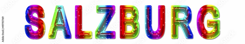 Colorful lettering of SALZBURG Colorful lettering of SALZBURG