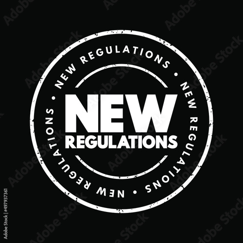 New Regulations text stamp, concept background