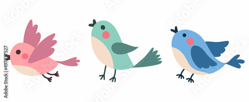 Stampa su tela Beautiful and cute multi-coloured birds