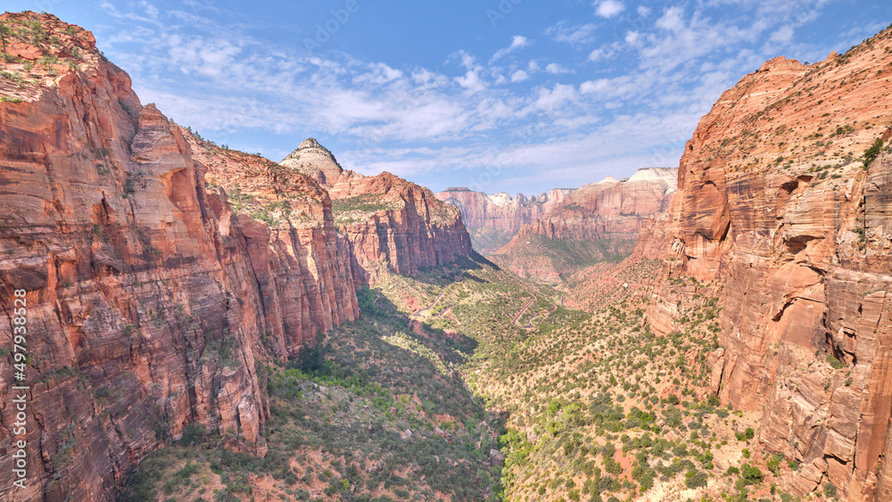 Panoramic shot of a beautiful Canyon in Zion National Park Panoramic shot of a beautiful Canyon in Zion National Park