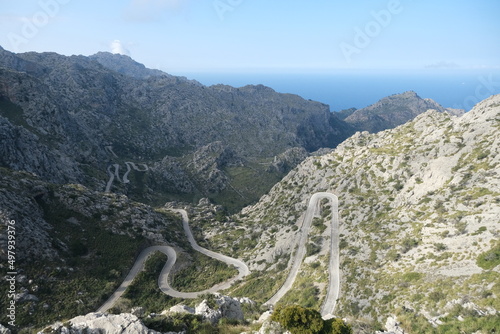 Mallorca Bergstraße Bergpass Serpentinen 