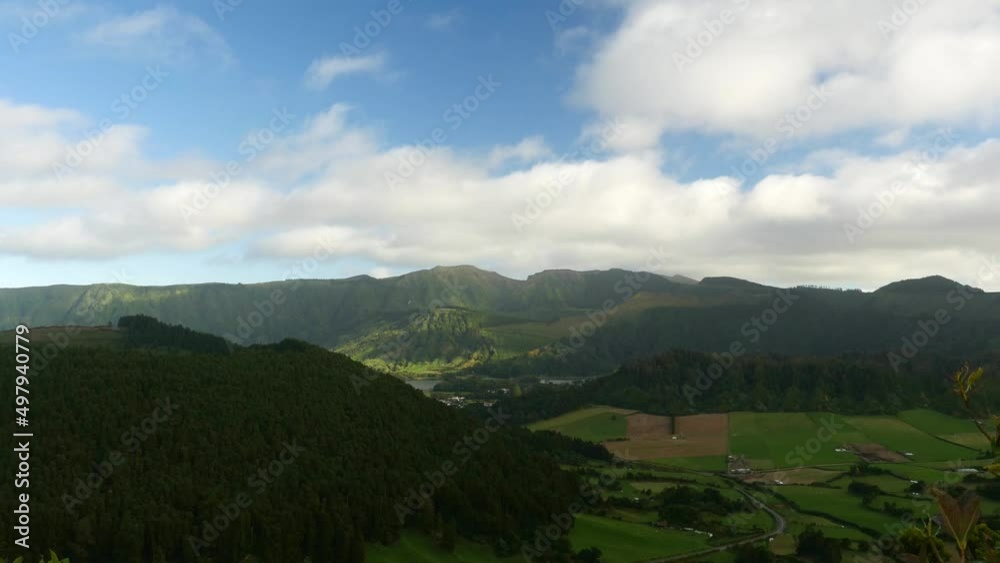 Time Lapse clouds over a green valley in the Azores Time Lapse clouds over a green valley in the Azores