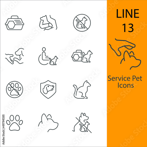 Service Pet icons set . Service Pet symbol vector elements for infographic web