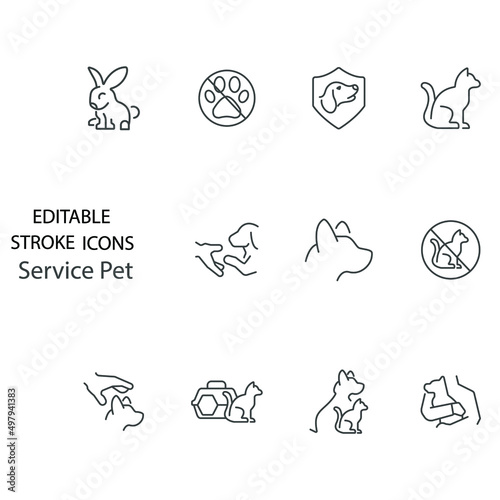 Service Pet icons set . Service Pet symbol vector elements for infographic web