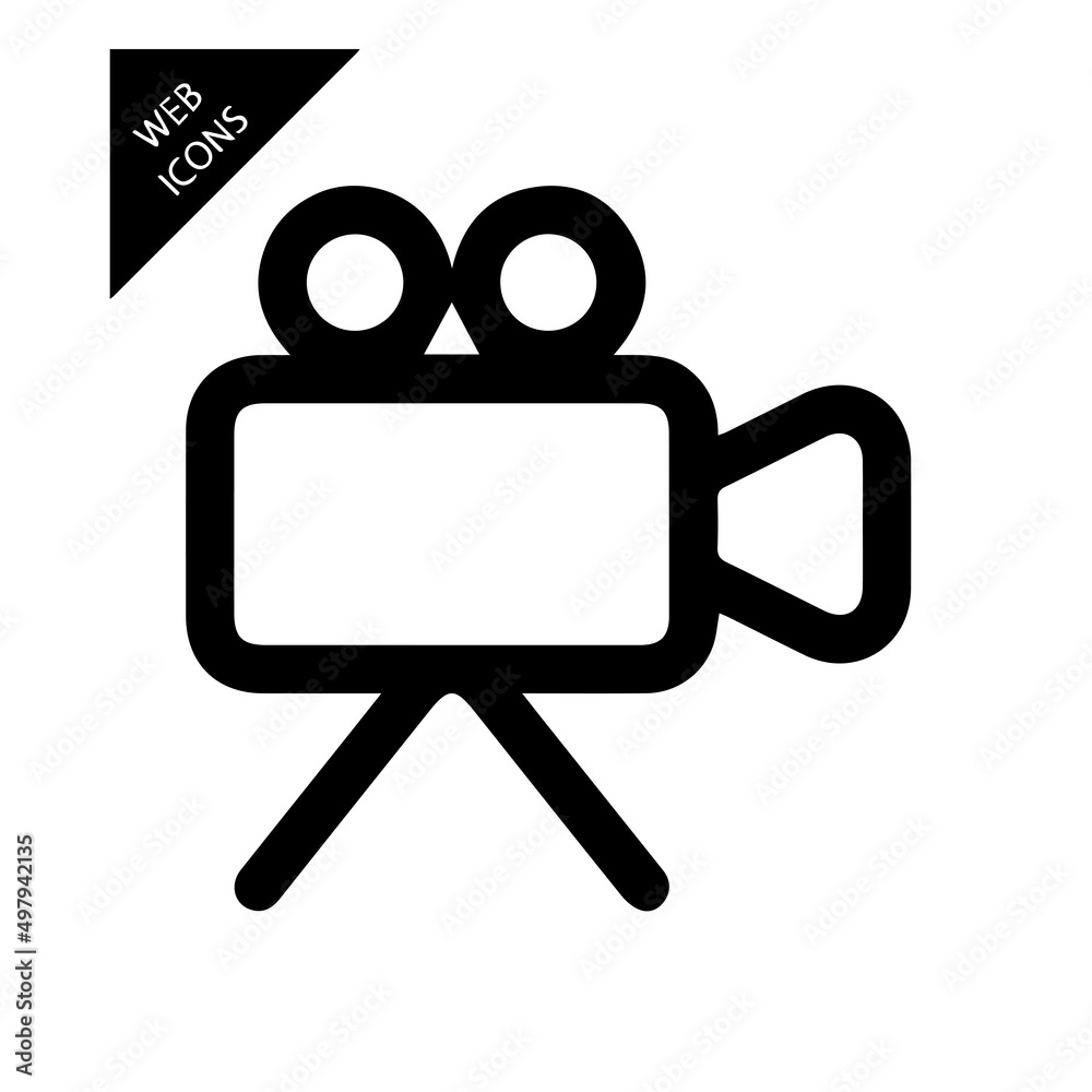 Illustration of a video camera icon. Vector movie cinema symbol Illustration of a video camera icon. Vector movie cinema symbol