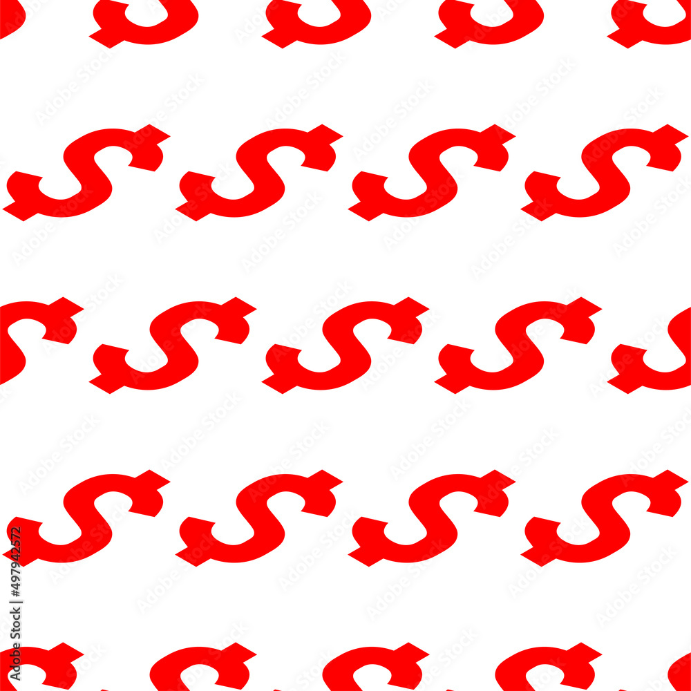 Isometric red dollar signs seamless pattern. Vector 3d icon illustration. Isometric red dollar signs seamless pattern. Vector 3d icon illustration.