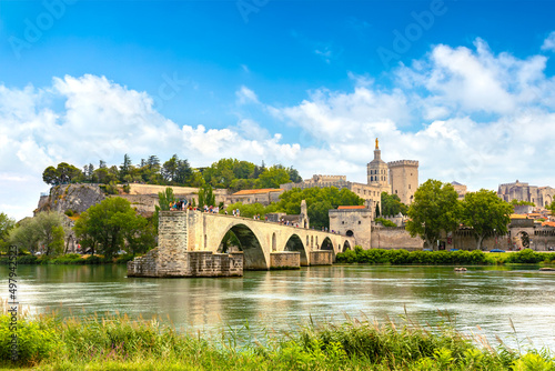 Saint Benezet bridge in Avignon in a beautiful summer day, France