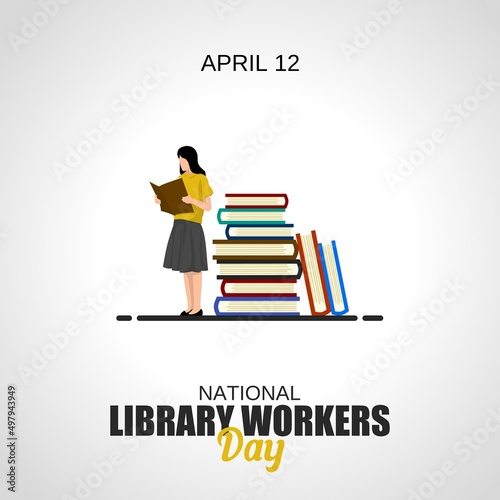 National library workers day vector illustration. Suitable for Poster, Banners, campaign and greeting card. 