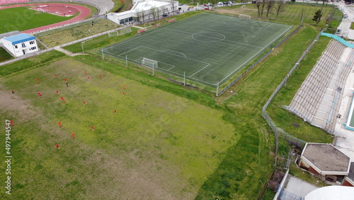 aerial view of the football field