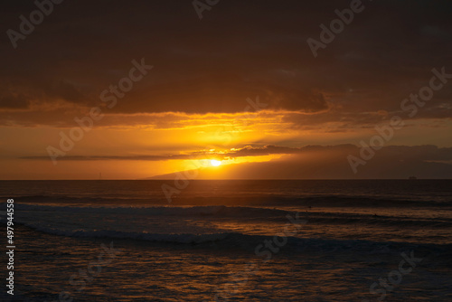 Incredible sunset in spring on Tenerife island