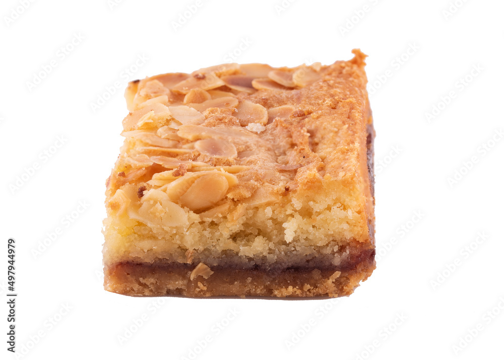 almond cake isolated on white background
