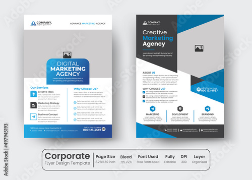 Corporate Business print-ready newest trendy advertising flyer