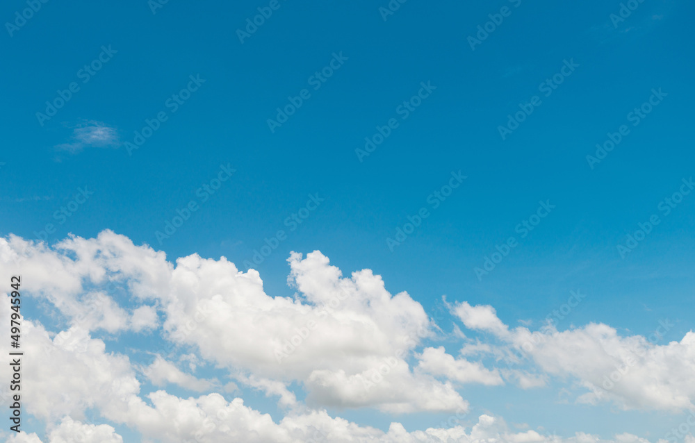 White clouds on blue sky