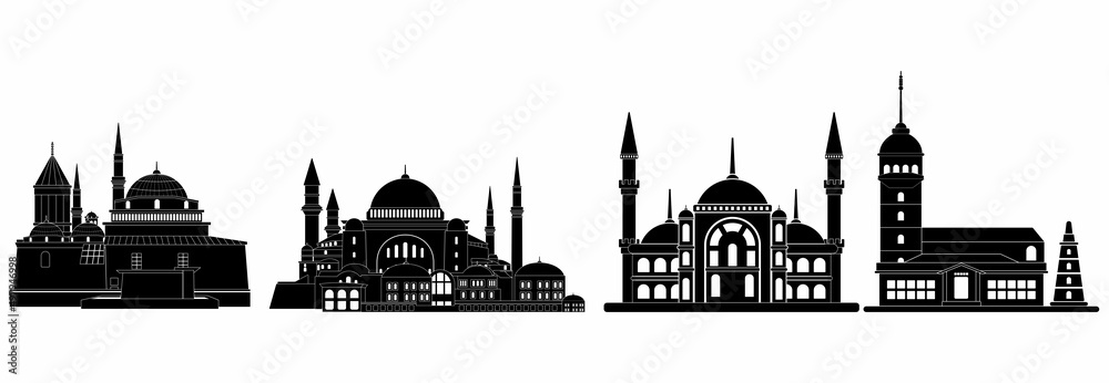Turkey building icon set, Turkey building vector set sign symbol Turkey building icon set, Turkey building vector set sign symbol
