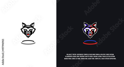 Raccoon logo, cute animal cartoon illustration design. Esport logo, angry expression