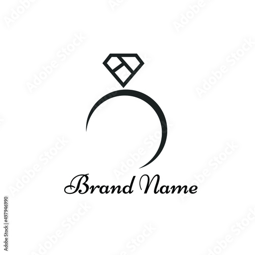 diamond ring template design logo vector. jewelry company logo