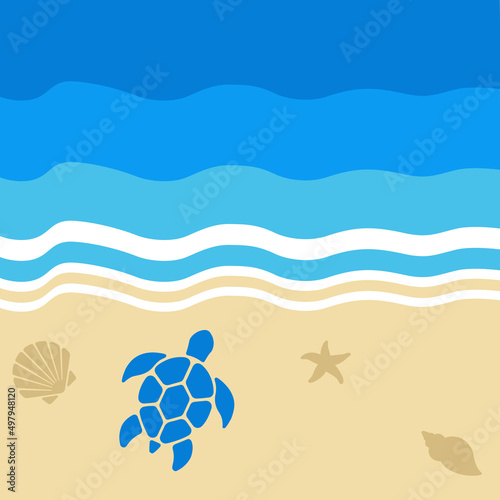 Beached Turtle (Vector) Illustration