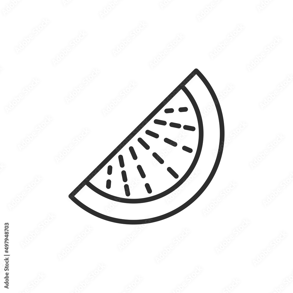Watermelon thin line icon. Linear symbol. Vector illustration.. Watermelon thin line icon. Linear symbol. Vector illustration..