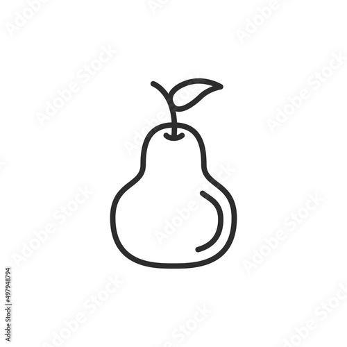 Pear thin line icon. Linear symbol. Vector illustration..