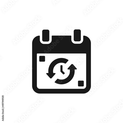 Reschedule icon isolated on white background.