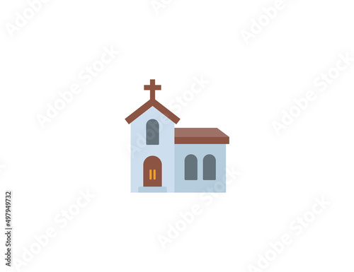 Church vector flat emoticon. Isolated Church Building illustration. Church icon