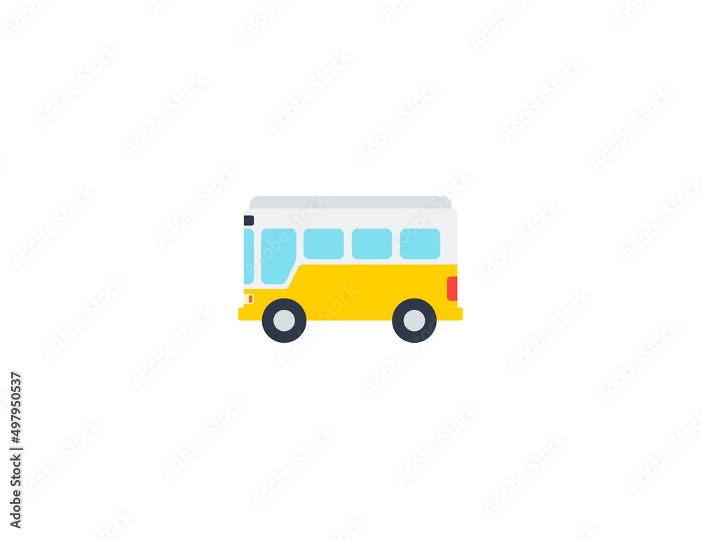 School Bus vector flat emoticon. Isolated Bus illustration. Bus icon