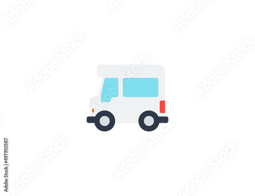 Minibus vector flat emoticon. Isolated Minibus illustration. Minibus icon