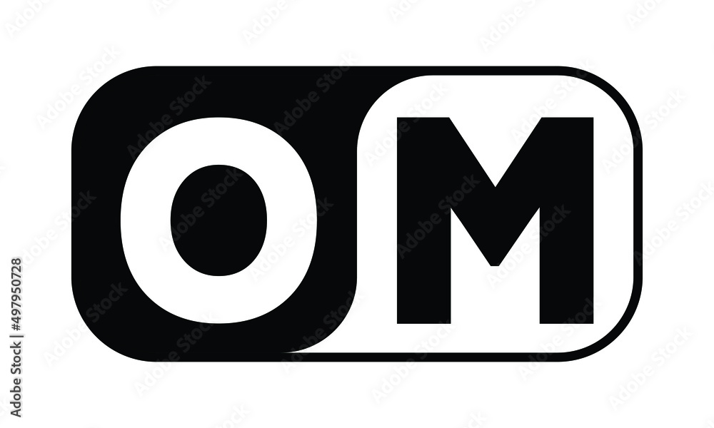 OM rectangular shape logo design vector template | monogram logo ...