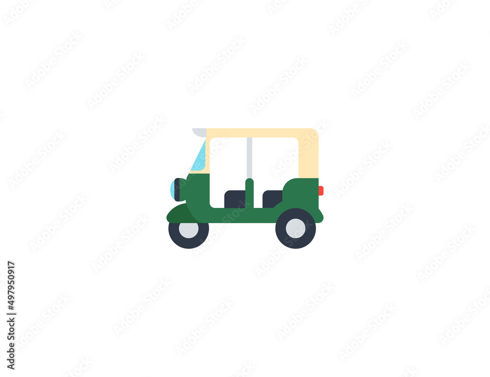 Auto Rickshaw vector flat emoticon. Auto Rickshaw Isolated illustration. Auto Rickshaw icon